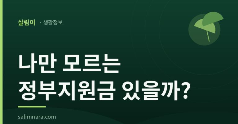정부지원금 한 번에 찾기 2026 — 보조금24 이용법