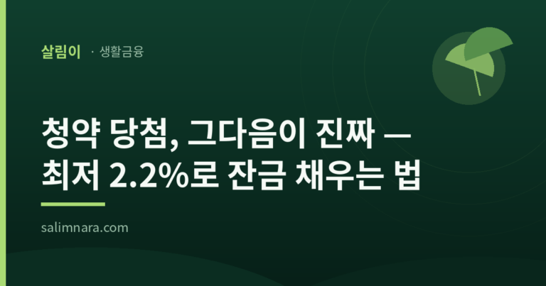 청년 주택드림 대출 2026 — 최저 2.2%·만기 40년 조건 총정리