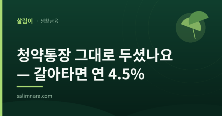 청년 주택드림 청약통장 2026 — 금리 최대 4.5%·비과세·2%대 대출 조건 총정리
