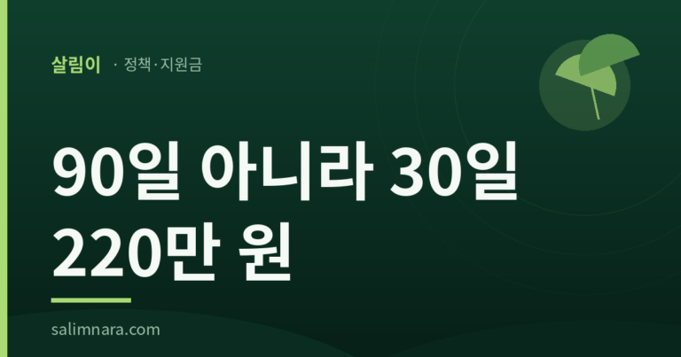90일 아니라 30일 220만 원