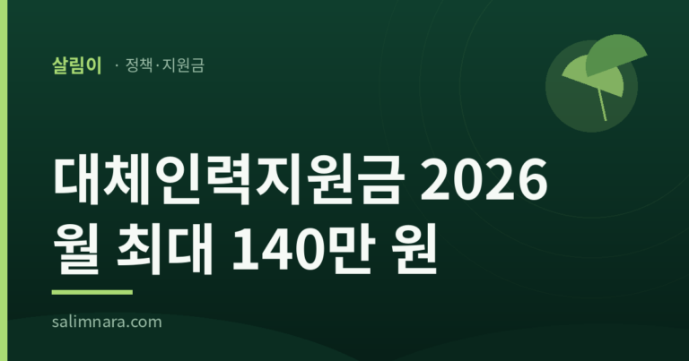 대체인력지원금 2026 대표 이미지