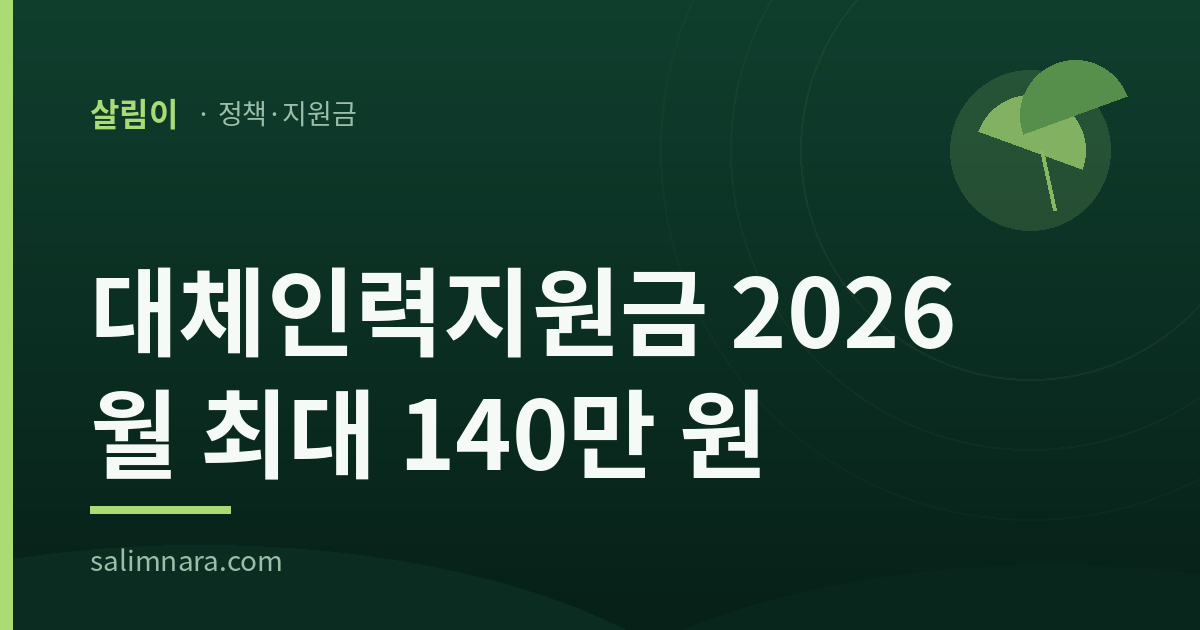 대체인력지원금 2026 대표 이미지