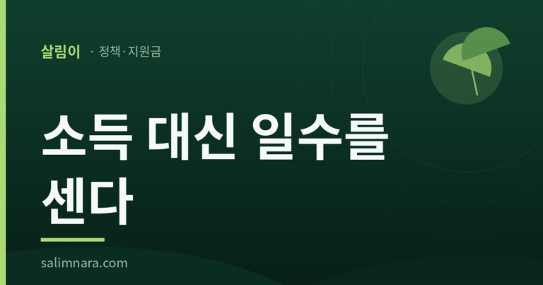 단기예술인·단기노무제공자 2026 — 살림나라 표지 카드