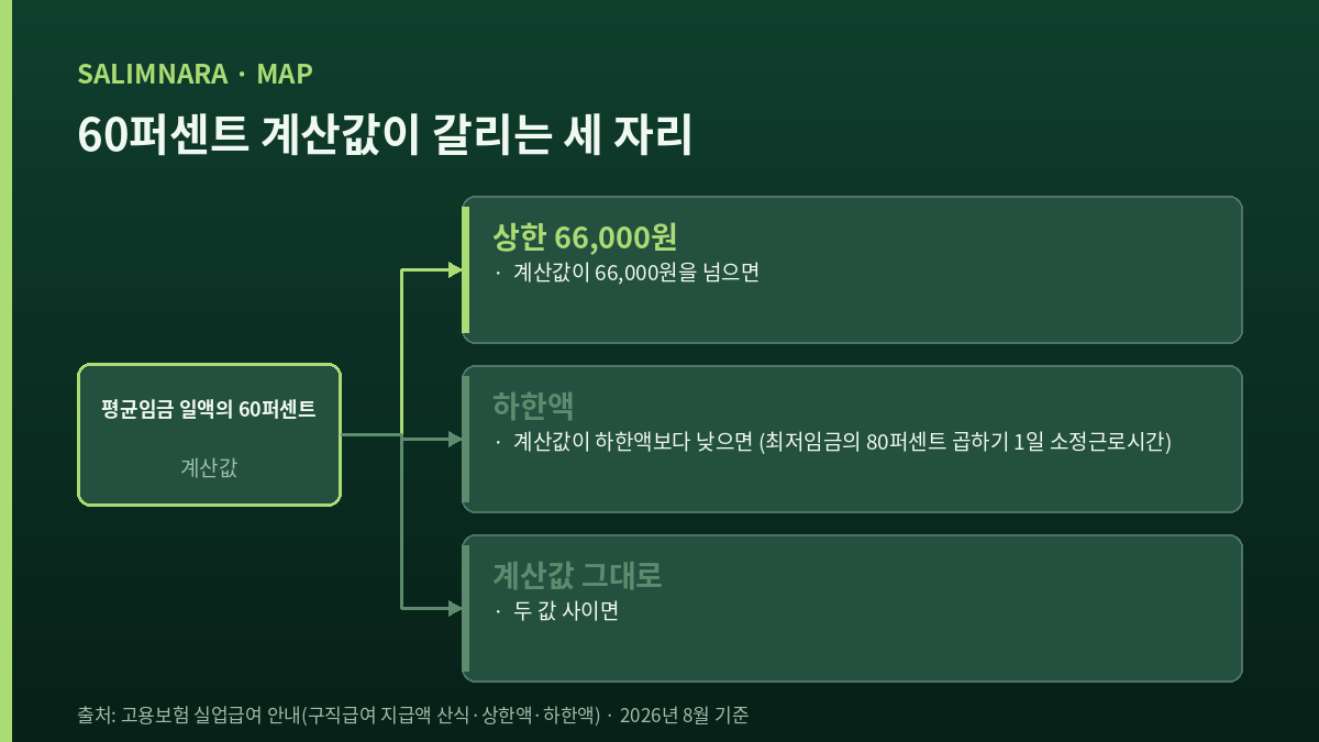 계산값이 세 갈래로 갈리는 도식