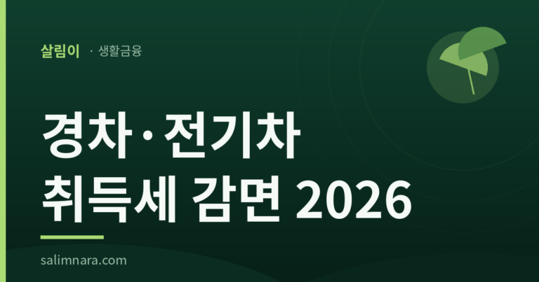 경차·전기차 취득세 감면 2026 대표이미지