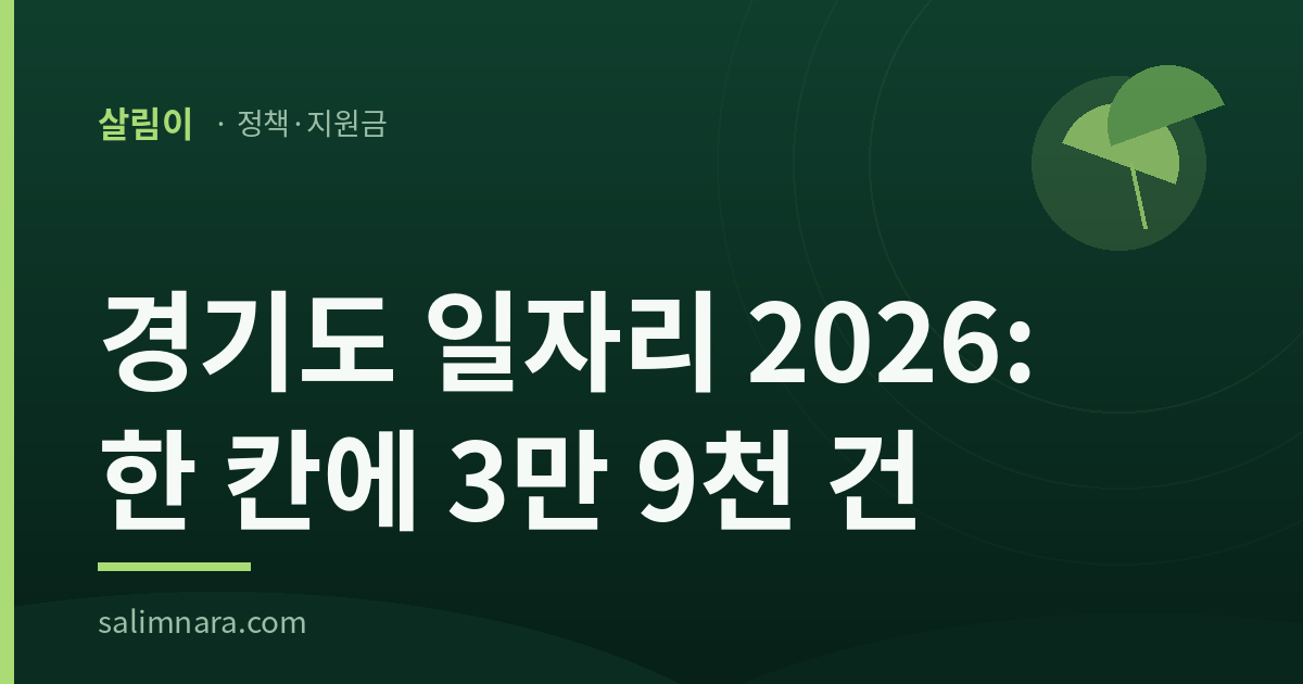 경기도 일자리 2026 썸네일 — 한 칸에 3만 9천 건