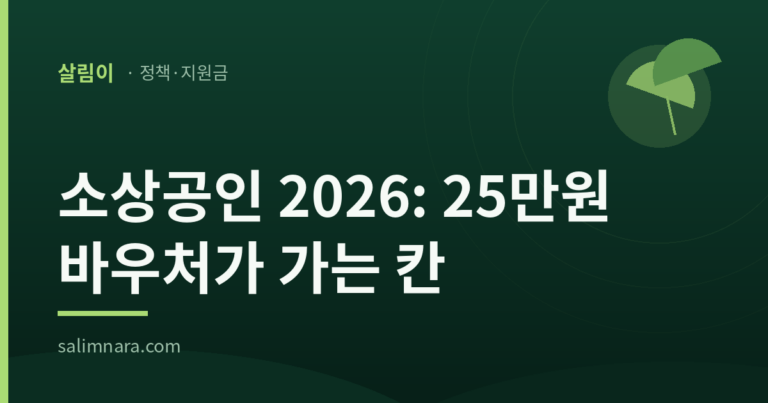소상공인 2026: 25만원 바우처가 가는 칸