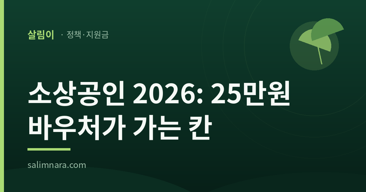 소상공인 2026: 25만원 바우처가 가는 칸