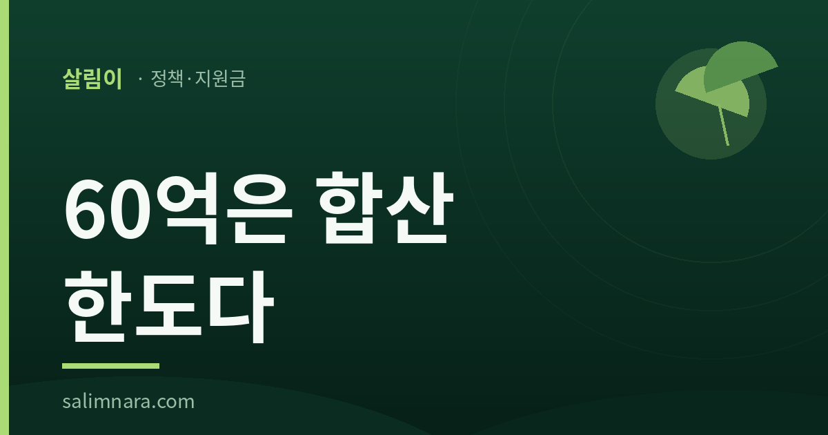 60억은 합산 한도다