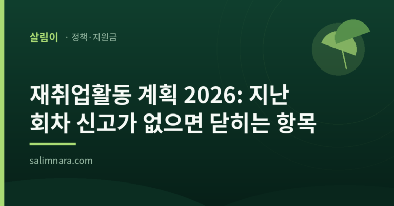 재취업활동 계획 2026: 지난 회차 신고가 없으면 닫히는 항목