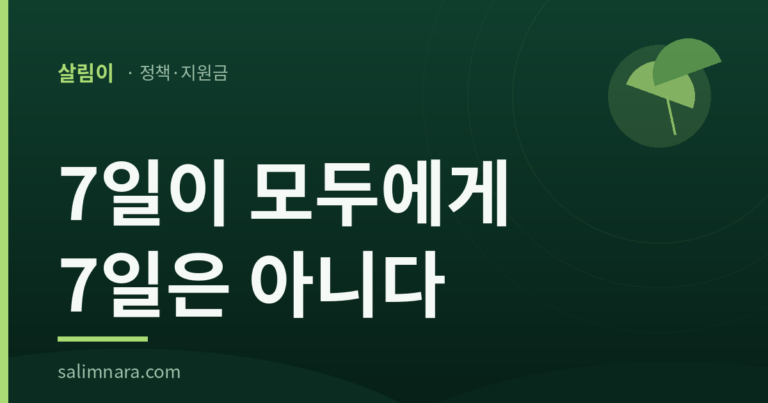 실업급여 대기기간 4주 2026: 7일이 모두에게 7일은 아니다
