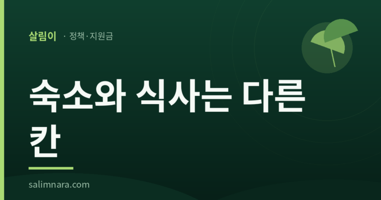숙식 제공 일자리 2026 대표 이미지 — 숙소와 식사는 다른 칸