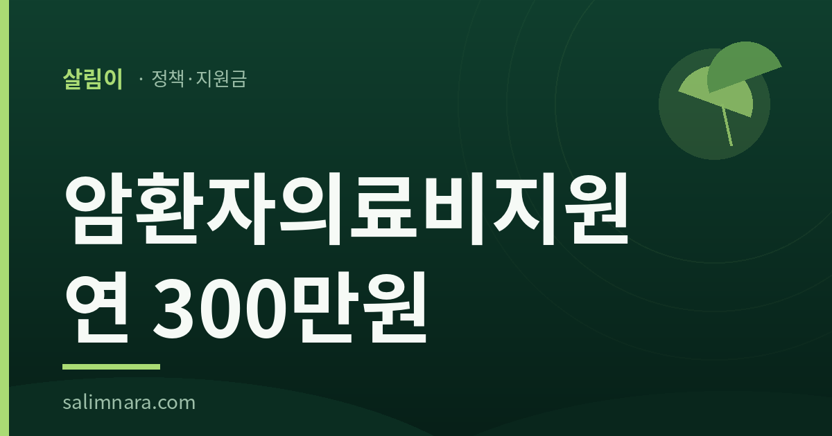 암환자의료비지원 연 300만원