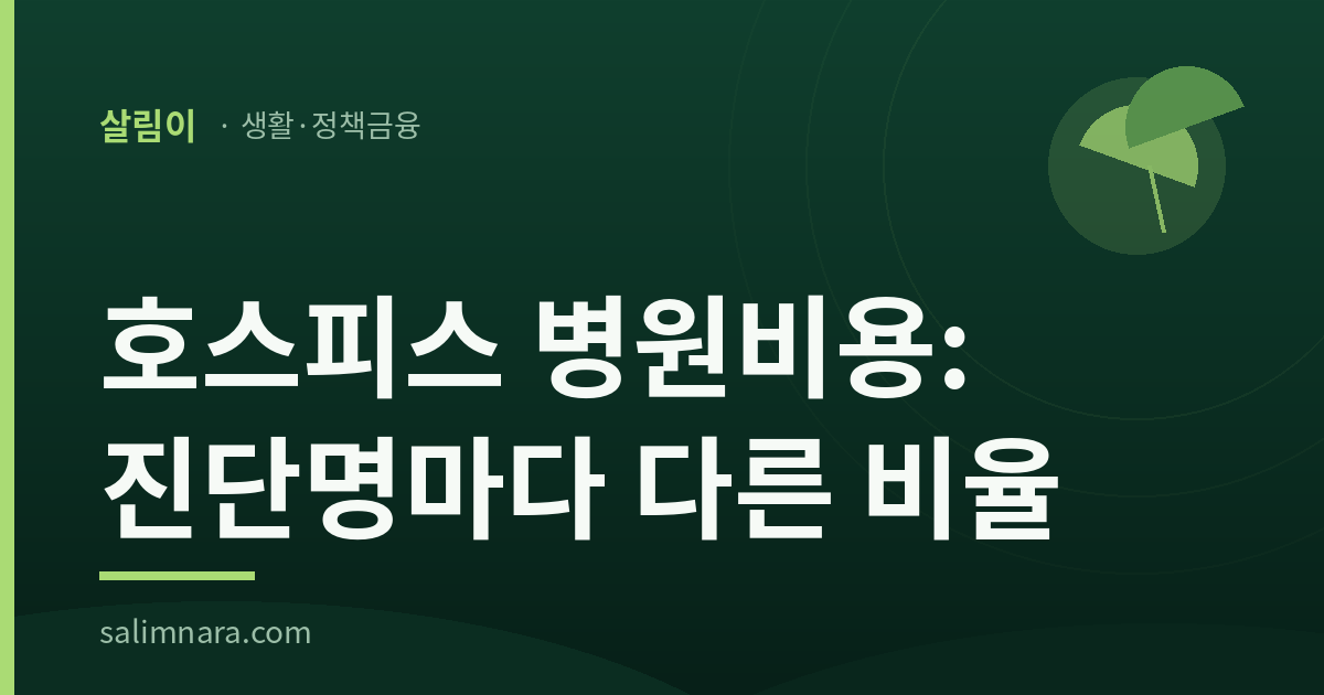 호스피스 병원비용: 진단명마다 다른 비율