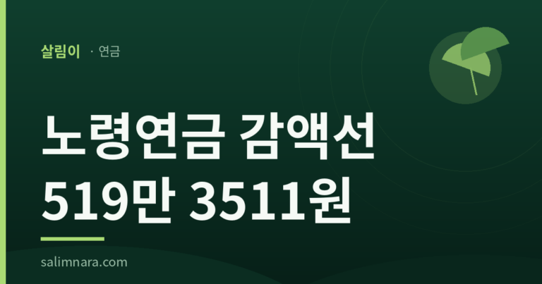 노령연금 감액선: 월 519만 3511원을 넘는 달만 깎인다